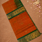 Pure Handloom Korvai Saree | Pumpkin Orange