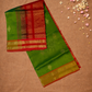 Handloom Korvai Silk Cotton Saree  |  Lime Green
