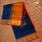 Handloom Korvai Silk Cotton Saree  |  Navy Blue