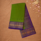 Handloom Korvai Cotton Silk Saree  |  Lime Green