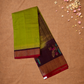 Handloom Korvai Silk Cotton Saree  |  Lime Green