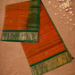 Pure Handloom Korvai Saree | Pumpkin Orange