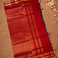 Handloom Korvai Silk Cotton Saree  |  Peacock Teal