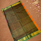 Pure Handloom Korvai Saree |  Fire Orange