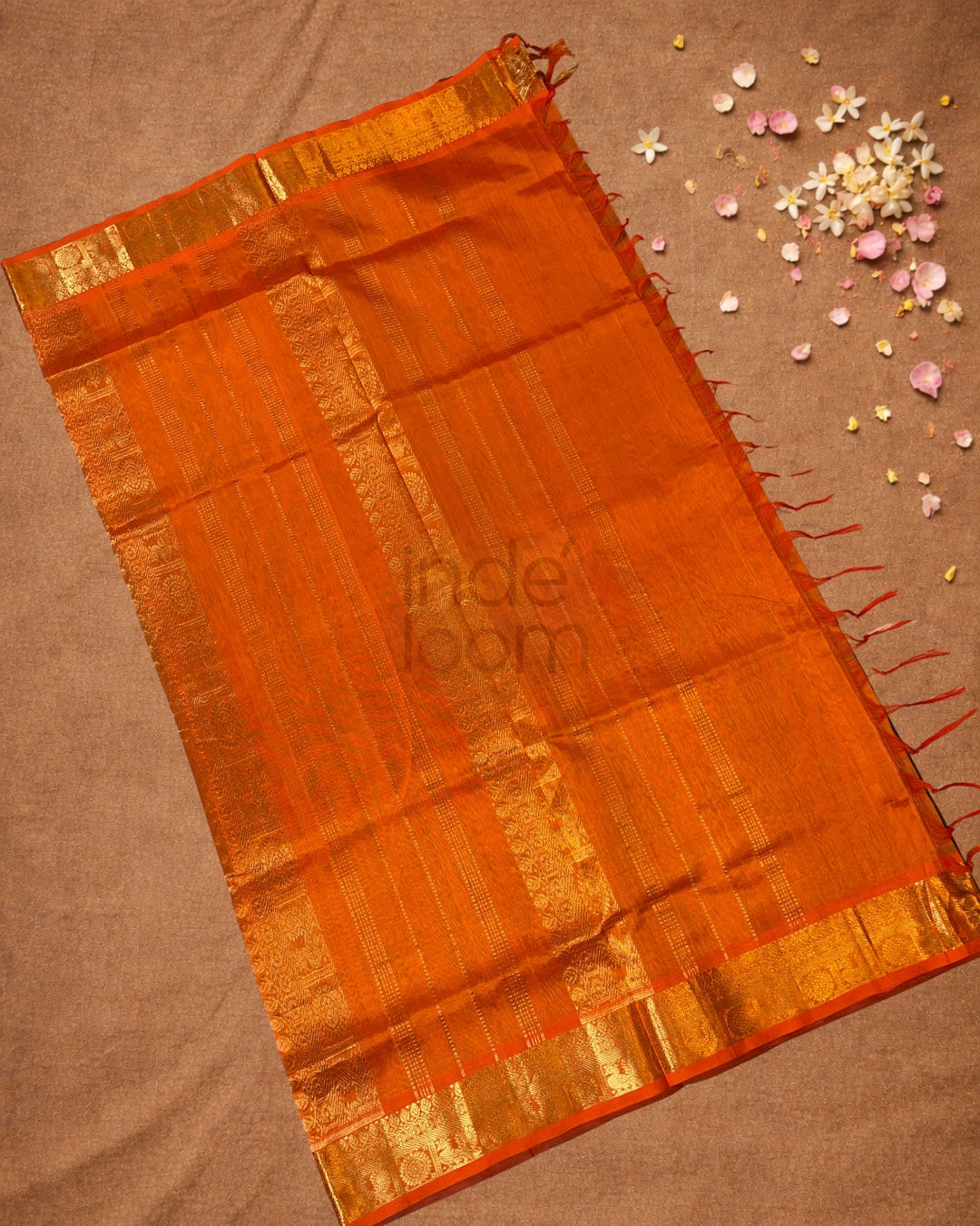 Handloom Korvai Silk Cotton Saree  |  Navy Blue