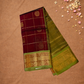 Handloom Korvai Silk Cotton Saree  |  Burgundy Red