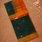 Handloom Korvai Silk Cotton Saree  |  Bottle Green