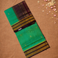Handloom Korvai Silk Cotton Saree  |  Lime Green