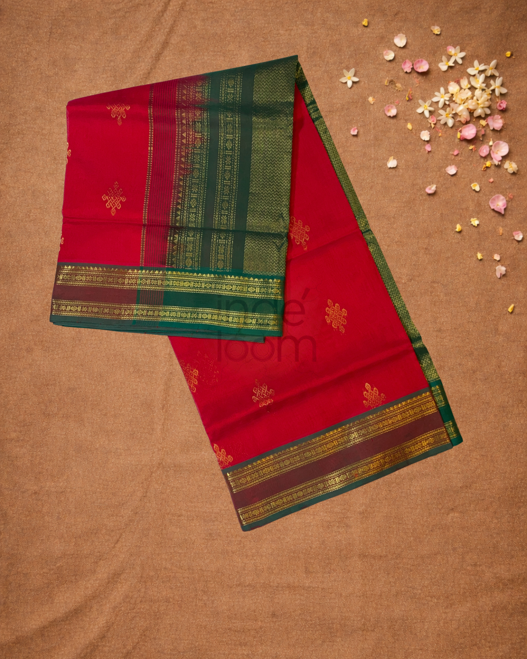 Handloom Korvai Silk Cotton Saree  |  Magenta Pink