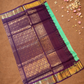 Handloom Korvai Silk Cotton Saree  |  Lime Green