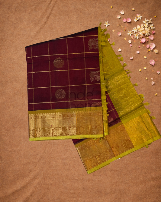 Handloom Handloom Silk Cotton Saree  |  Brick Red