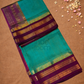 Handloom Korvai Silk Cotton Saree  |  Peacock Teal