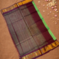 Handloom Korvai Silk Cotton Saree  |  Lime Green