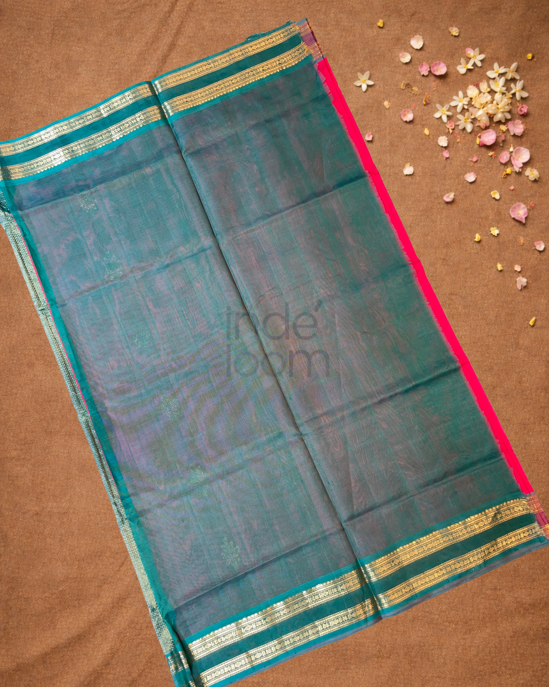 Handloom Korvai Silk Cotton Saree  |  Magenta Pink