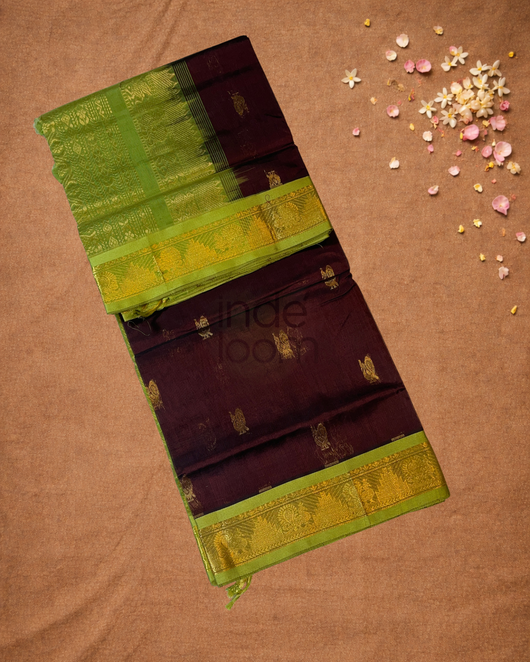 Handloom Korvai Silk Cotton Saree  |  Berry Pink