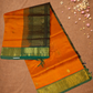 Pure Handloom Korvai Saree |  Fire Orange