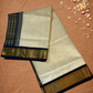 Handloom Korvai Silk Cotton Saree  |  Warm Ivory
