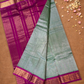 Handloom Korvai Silk Cotton Saree  |  Peacock Teal
