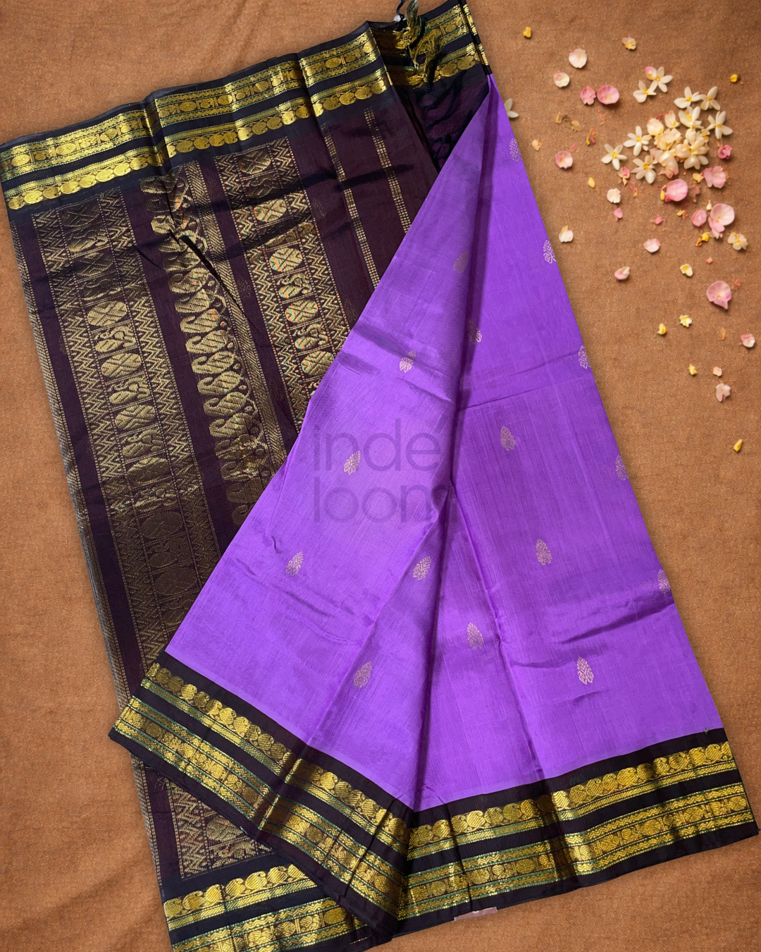 Pure Handloom Korvai Saree | Lavender Purple