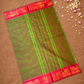 Chettinad Cottton Saree With Olive green with pink border