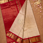 Pure Handloom Korvai Saree | Ruby Red
