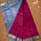 Handloom Korvai Silk Cotton Saree  |  Deep Pink