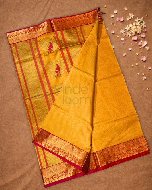 Chettinad Cotton Saree  |  Mustard Yellow