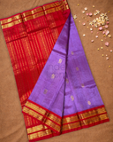 Handloom Korvai Silk Cotton Saree  |  Violet Purple
