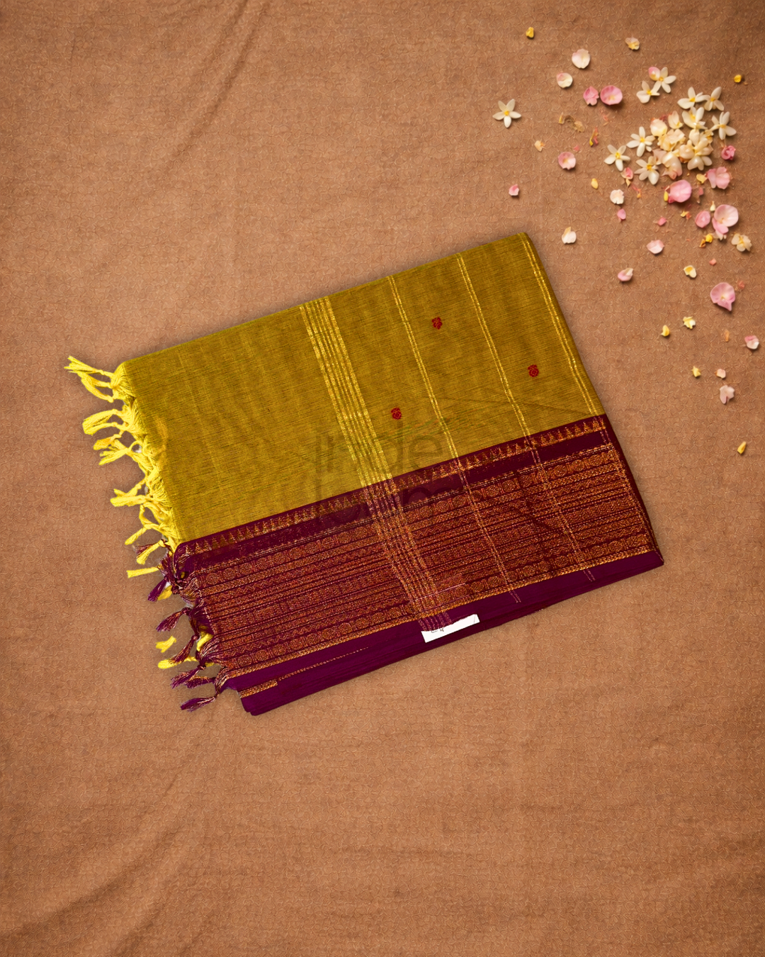 Chettinad Cottton Saree With Yellow