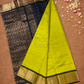 Handloom Korvai Silk Cotton Saree  |  Lime Green
