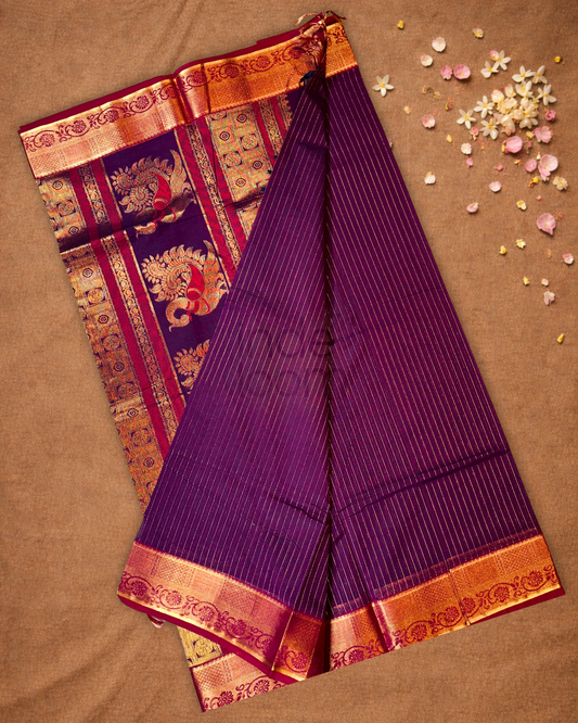 Chettinad Cotton Saree  |  Plum Purple