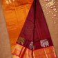 Pure Handloom Korvai Saree | Dark Red