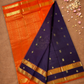 Handloom Korvai Silk Cotton Saree  |  Indigo Purple