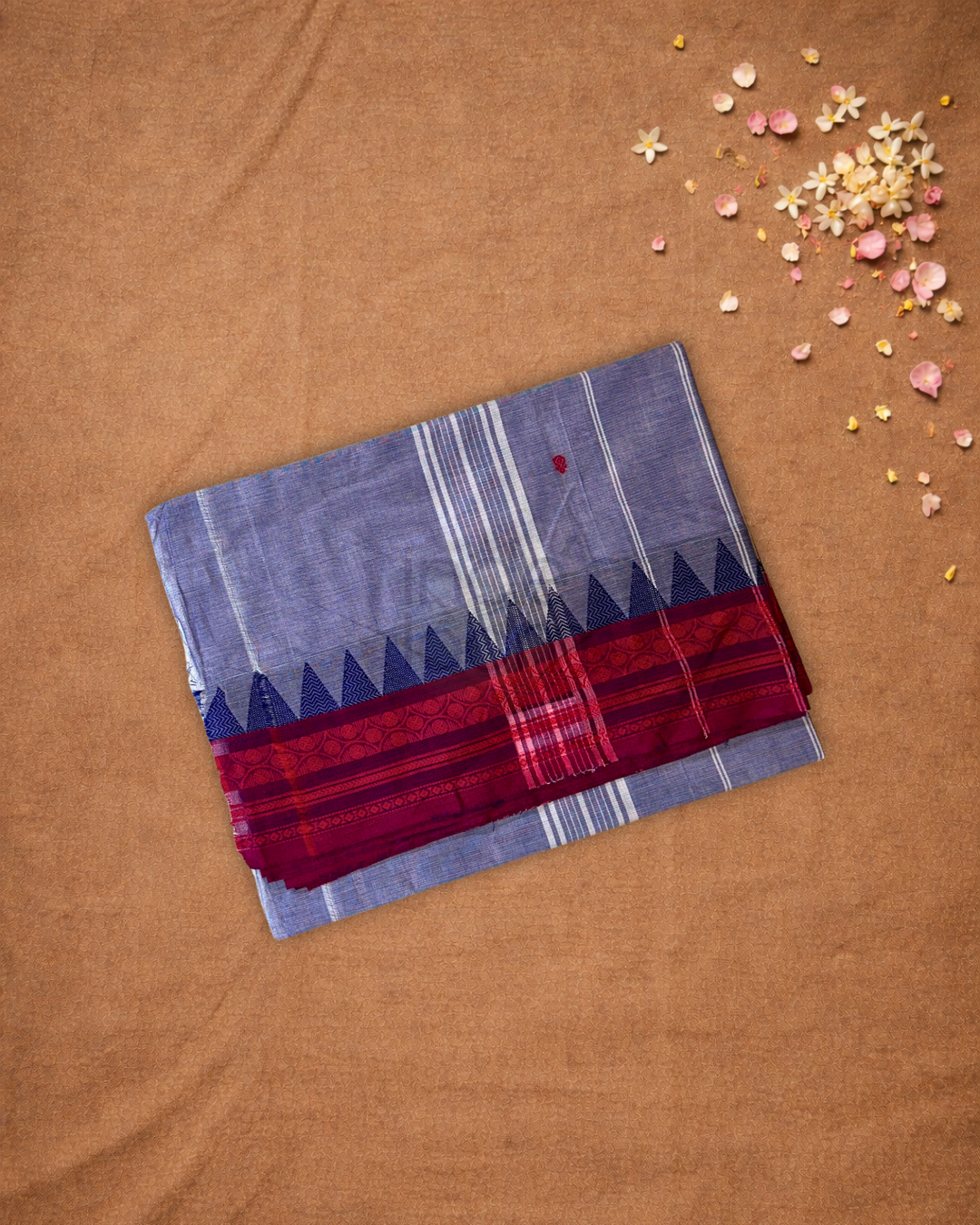 Chettinad Cottton Saree With Light Blue