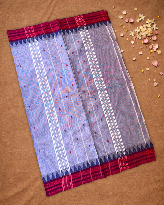 Chettinad Cotton Saree  |  Light Steel Blue