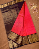 Pure Handloom Korvai Saree | Apple Red