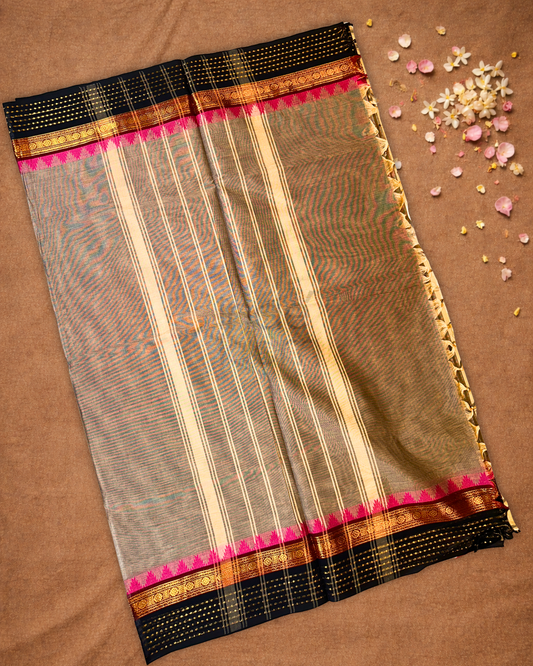 Chettinad Cotton Saree  |  Peach Orange