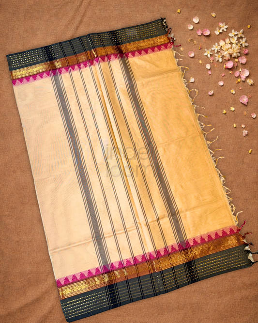 Chettinad Cotton Saree  |  Peach Orange