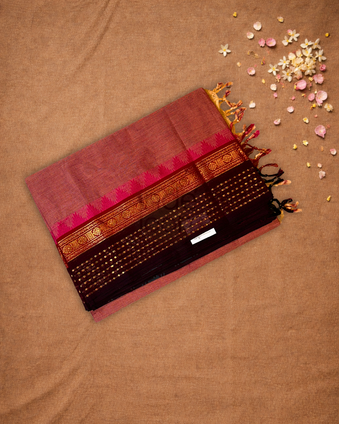Chettinad Cottton Saree With Pink