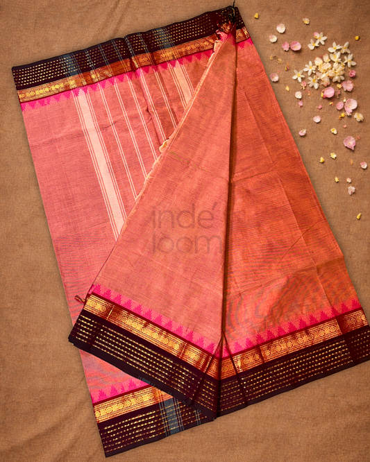 Chettinad Cotton Saree  |  Terracotta Red