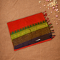 Chettinad Cottton Saree With Bright Orange
