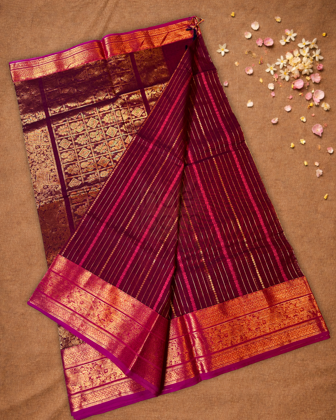 Chettinad Cottton Saree With Maroon
