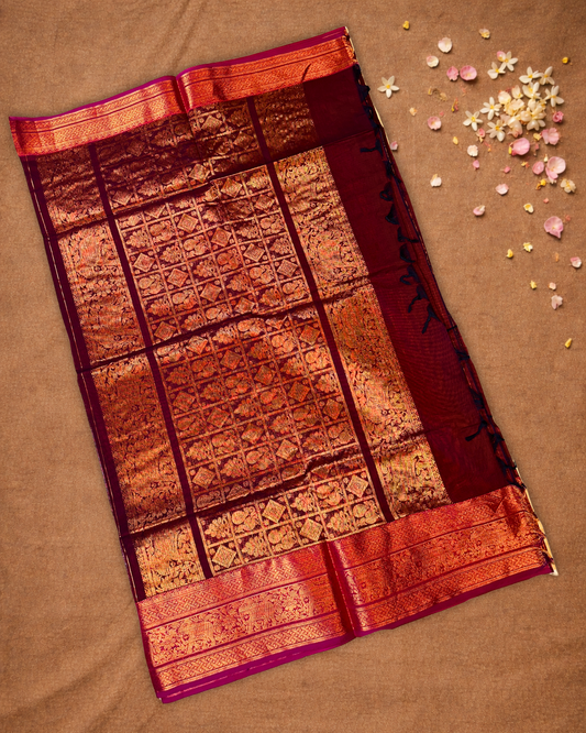 Chettinad Cotton Saree  |  Maroon Red