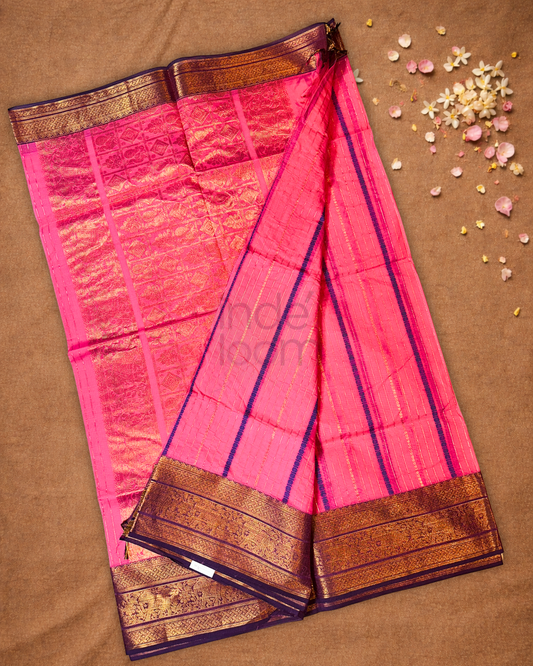 Chettinad Cotton Saree  |  Rose Pink