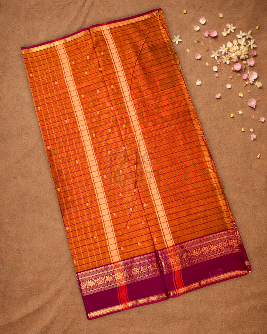 Chettinad Cotton Saree  |  Mahogany Brown