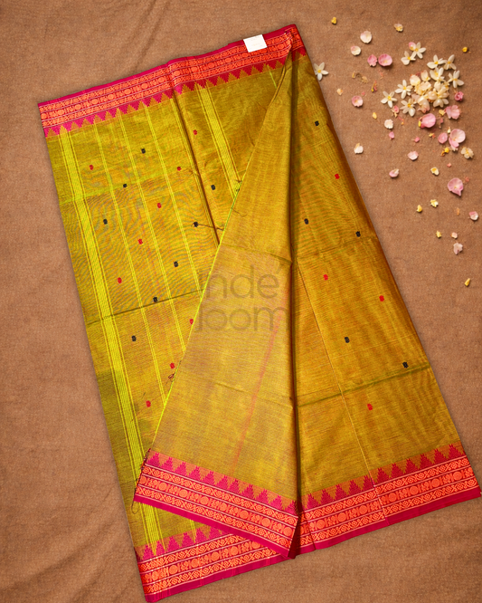 Chettinad Cotton Saree  |  Olive Green