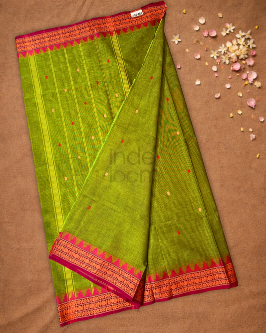 Chettinad Cotton Saree  |  Moss Green