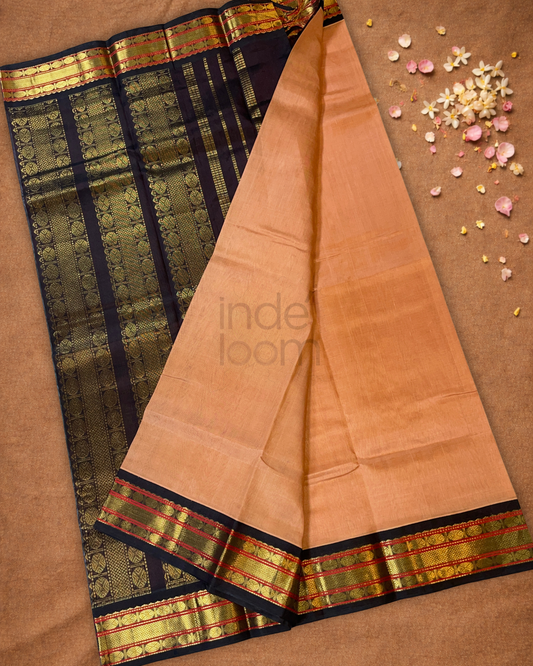 Handloom Handloom Silk Cotton Saree  |  Copper Orange