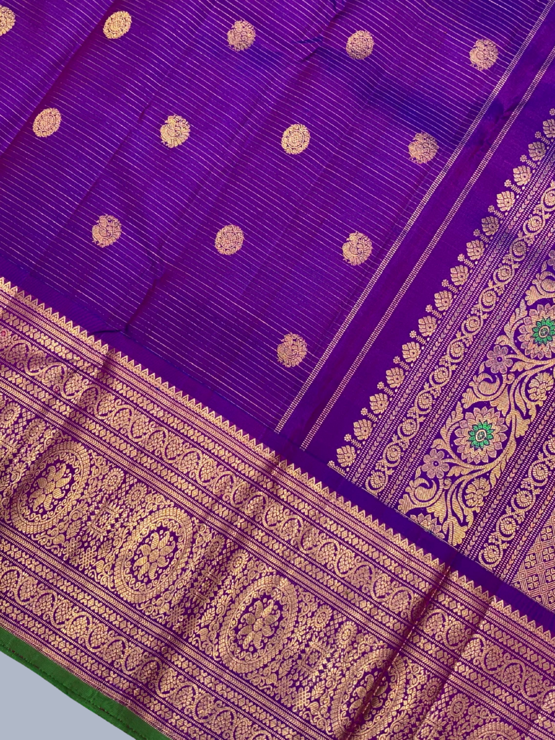 Pure Handwoven Kanchi [Tissue]  Silk Saree In Grape Purple -212