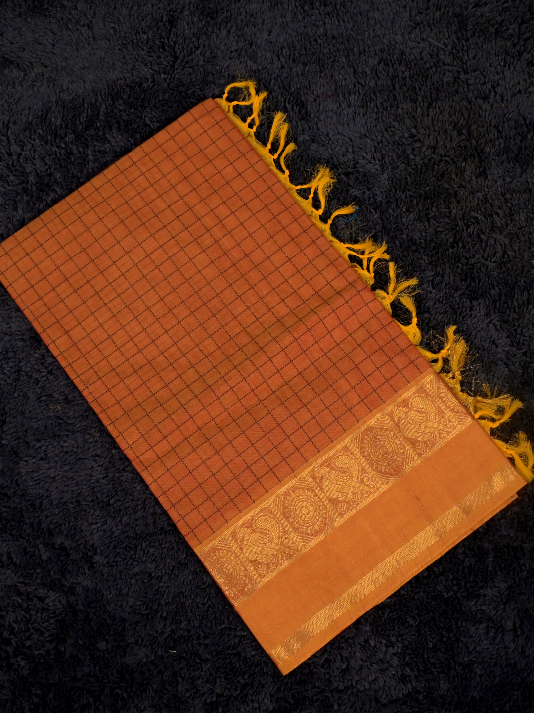 Kanchi Cotton|Tan & Yellow